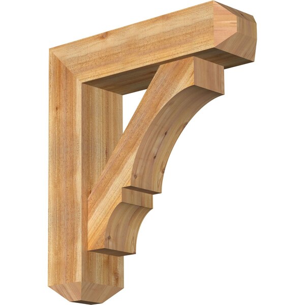 Ekena Millwork Balboa Craftsman Rough Sawn Bracket w/ Offset Brace, Western Red Cedar, 8"W x 30"D x 34"H BKT0806X30X34BOA04RWR - main